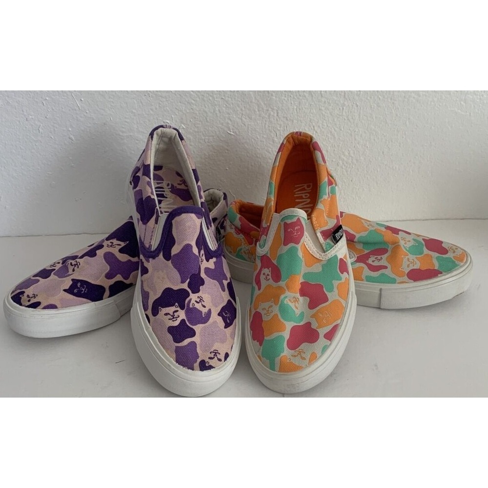 Womens sz 5 Ripndip Lord Nermal camo slip on cat shoes